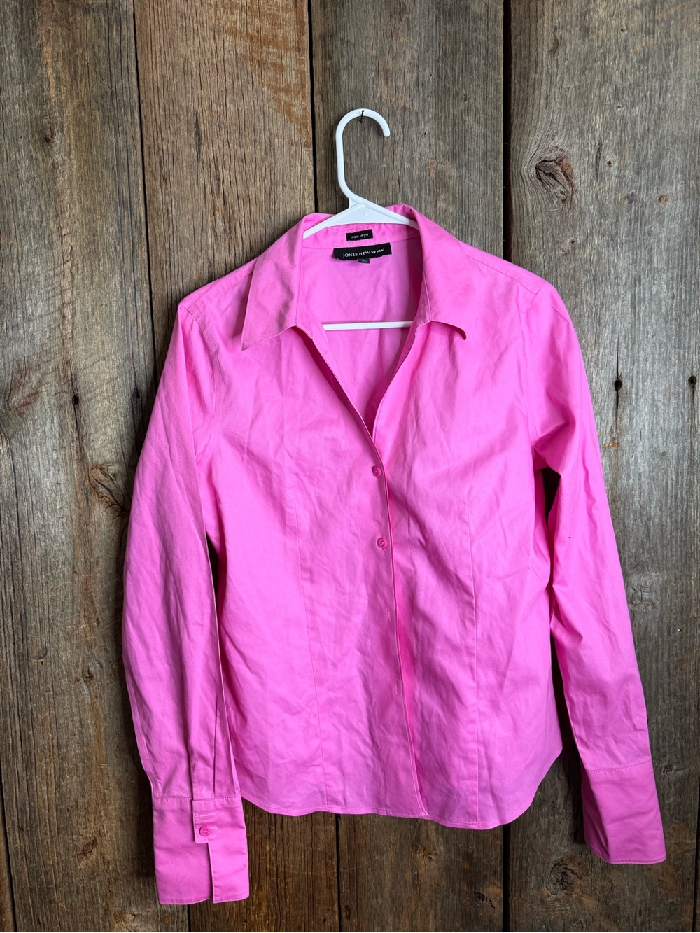 Jones New York Bright Pink Collared Shirt